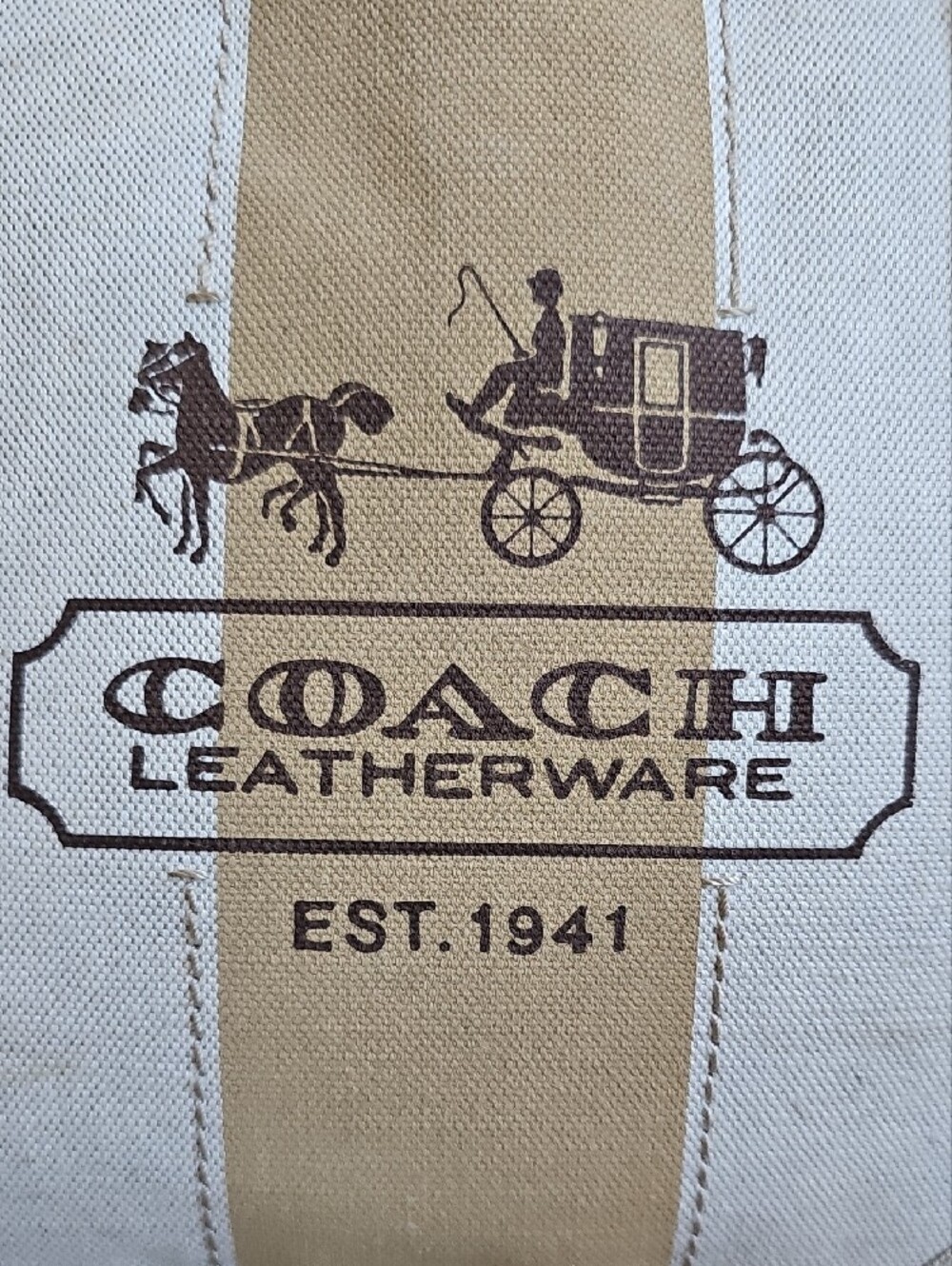 ​Coach 2007 Heritage Stripe Canvas Tattersall Tote Bag #11791 w/ Silk Scarf - Picture 5 of 15